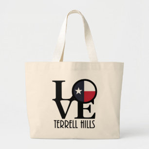 LOVE Terrell Hills Texas Large Tote Bag