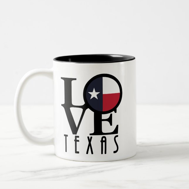 LOVE Texas 11oz Two-Tone Coffee Mug (Left)