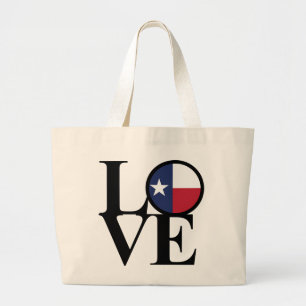 LOVE Texas Cotton Jumbo Grocery Tote