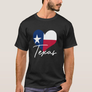 Love Texas Flag Heart America Texan USA Houston Lo T-Shirt