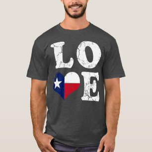 Love Texas Flag Heart Texan T-Shirt