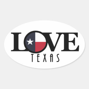 LOVE Texas Oval Sticker