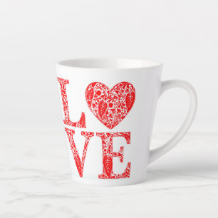 Love text art latte mug