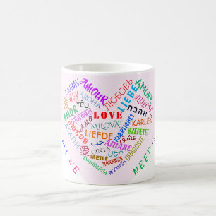 Love Text Coffee Mug Gift with Heart