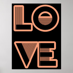 LOVE text design, art deco style (any colour) Poster