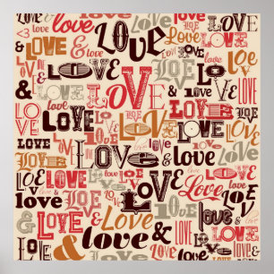 Love Text design Poster