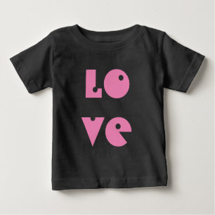 Love Text Funny Sweet Pink Tutu Typography Baby T-Shirt