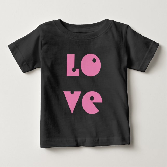 Love Text Funny Sweet Pink Tutu Typography Baby T-Shirt (Front)