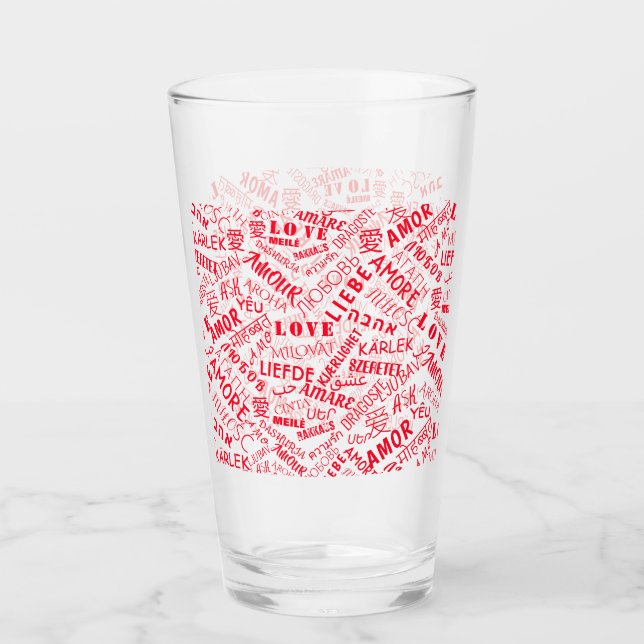 Love Text Glass - Multilanguage - Romantic (Front)