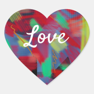 Love Text Heart Shape Bright & Cheerful Sticker
