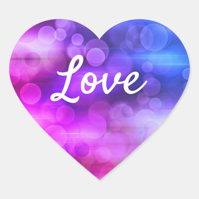 Love Text Heart Shape Cool Filtered Circles Sticker (Front)