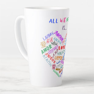 Love Text Latte Mug Multi Language Word Your Gift