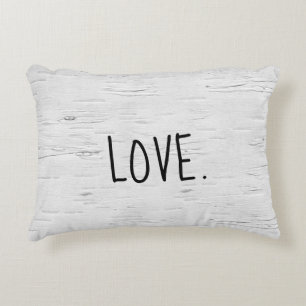 LOVE Text On Birch Tree Accent Pillow