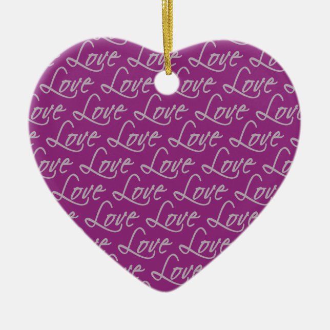 Love Text ornament, customise Ceramic Ornament (Front)