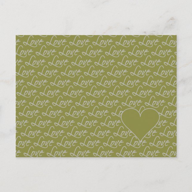 Love Text postcard, customise Postcard (Front)