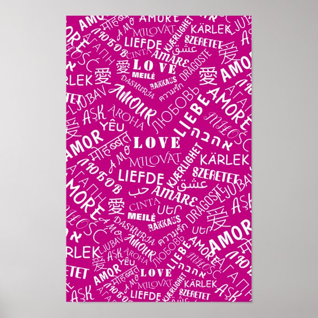 Love Text Posters - Custom Colour (Front)