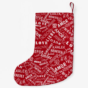 Love Text Red Christmas Stocking