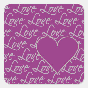 Love Text stickers, customise Square Sticker