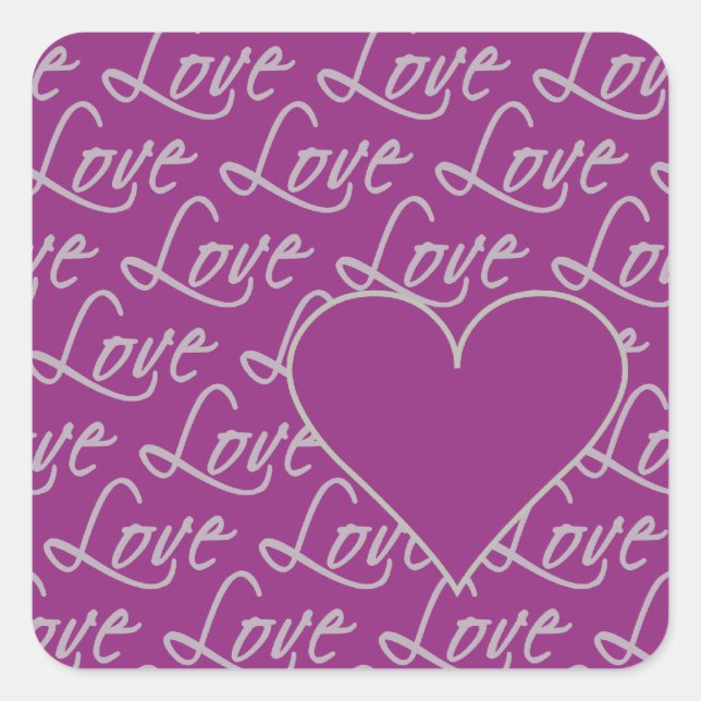 Love Text stickers, customise Square Sticker (Front)