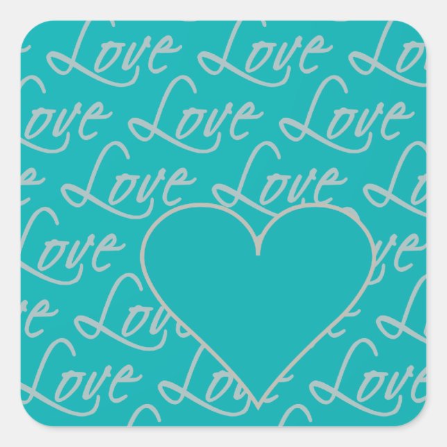 Love Text stickers, customise Square Sticker (Front)