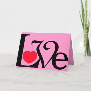 Love Text With Heart Valentine's Day Card