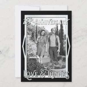 Love & Thanks 25th Anniversary Silver Your Photo Thank You Card