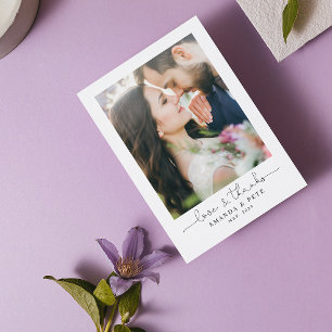 Love & Thanks 2 Photo Script Wedding Thank You
