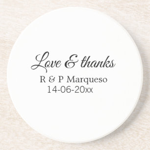 Love & thanks add couple name wedding add date yea coaster