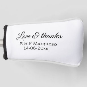 Love & thanks add couple name wedding add date yea golf head cover