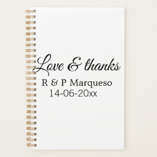 Love & thanks add couple name wedding add date yea planner