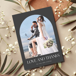 Love Thanks Arch Photo Wedding Thank You  Card