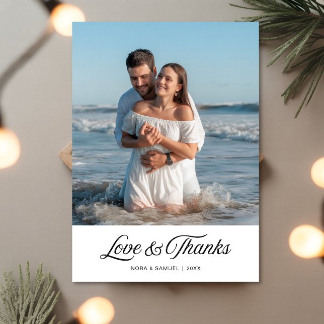 Love & Thanks Birthday Couple GreetingCard Holiday Card (Creator Uploaded)