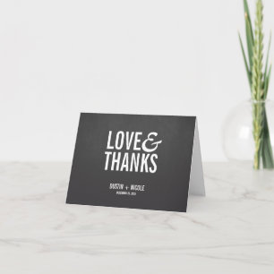Love & Thanks Chalkboard Thank You Note Cards