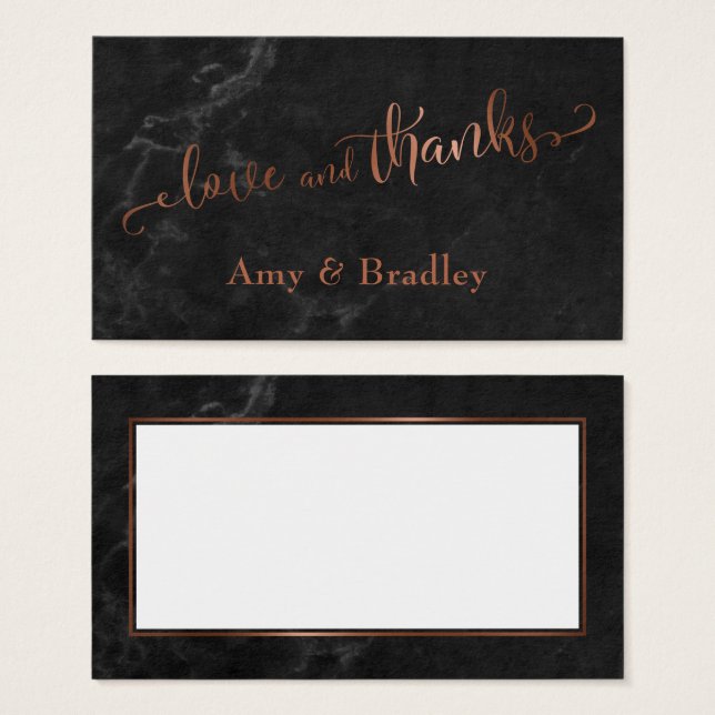 Love & Thanks | Copper Script w/ Black Marble (Front & Back)