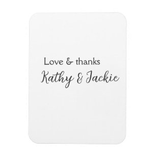 Love & thanks couple name wedding simple minimal magnet