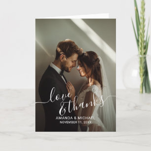 'Love & Thanks' Custom Photo Wedding Thank You Card
