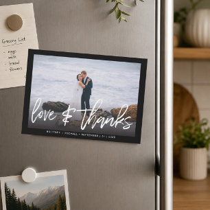 Love Thanks Hand-Lettered Photo Modern Black