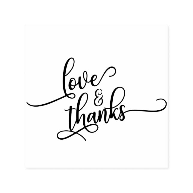 Love & Thanks in Pretty Script Typography Self-inking Stamp (Design)