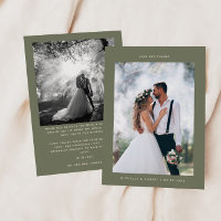 Love & Thanks Minimalist Wedding Photo Sage Green