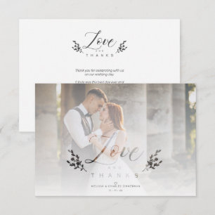 Love & Thanks Photo Wedding Botanical Transparency Thank You Card