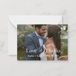 "Love & Thanks" Photo Wedding Thank You Card