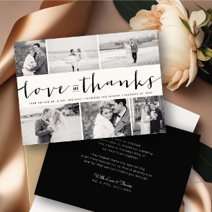 Love & Thanks Script 6-Photo Wedding Design Thank You Card