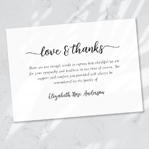 Love & Thanks Sympathy Funeral Thank You Card