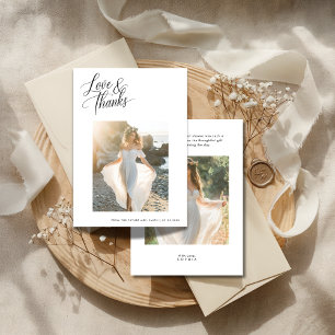 Love & Thanks Wedding Bridal Shower Beach Photo Thank You Card