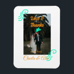 Love & thanks wedding couple photo modern add oran magnet<br><div class="desc">Design for couple love</div>