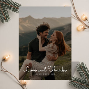 Love & Thanks Wedding Couple Thank You Card