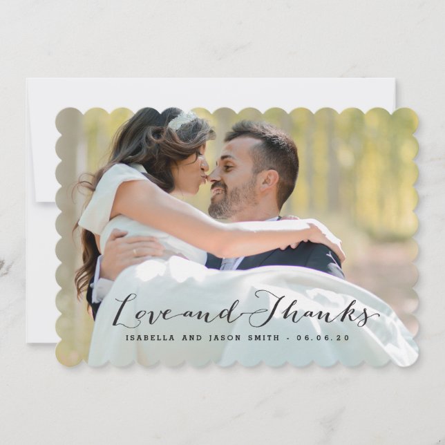 LOVE & THANKS | WEDDING PHOTO THANK YOU CARD (Front)