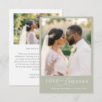 Love & Thanks white lettering wedding