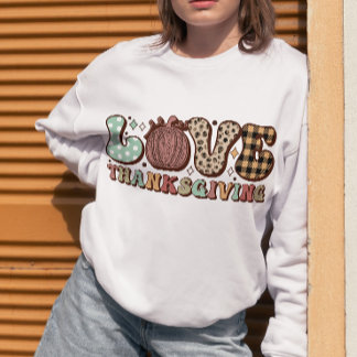 Love Thanksgiving Retro, Fall Family Thanksgiving Sweatshirt