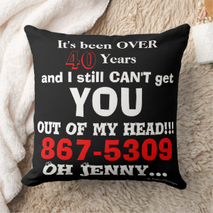 Love that 80's Music 867-5309 Retro Humour Cushion